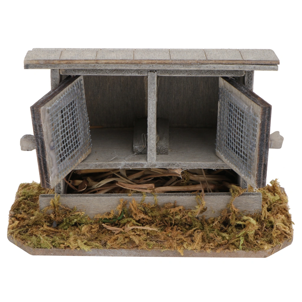 1Pc Mini Chicken Coop Decor Simulation Chicken Nest Outdoor Henhouse Adornment