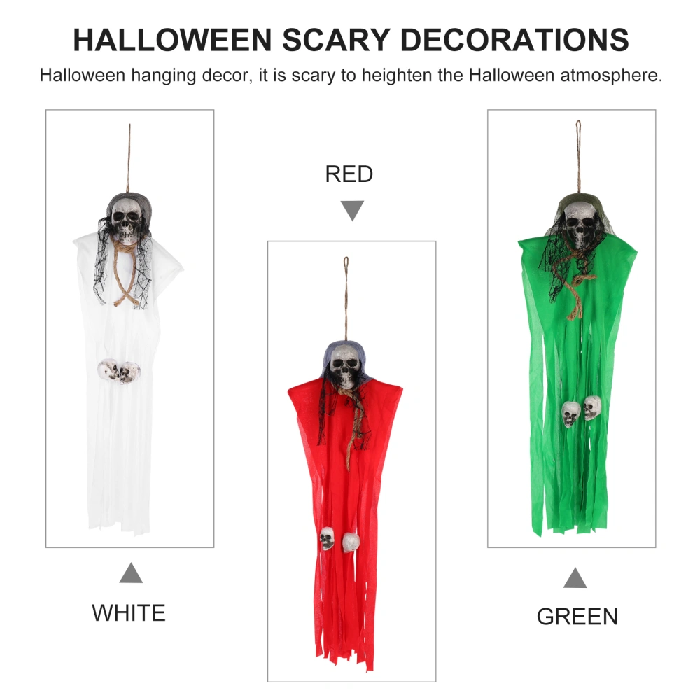 3pcs Halloween Ghost Door Curtain Hanging Ornament Scary Hanging Pendant Haunted House Decor