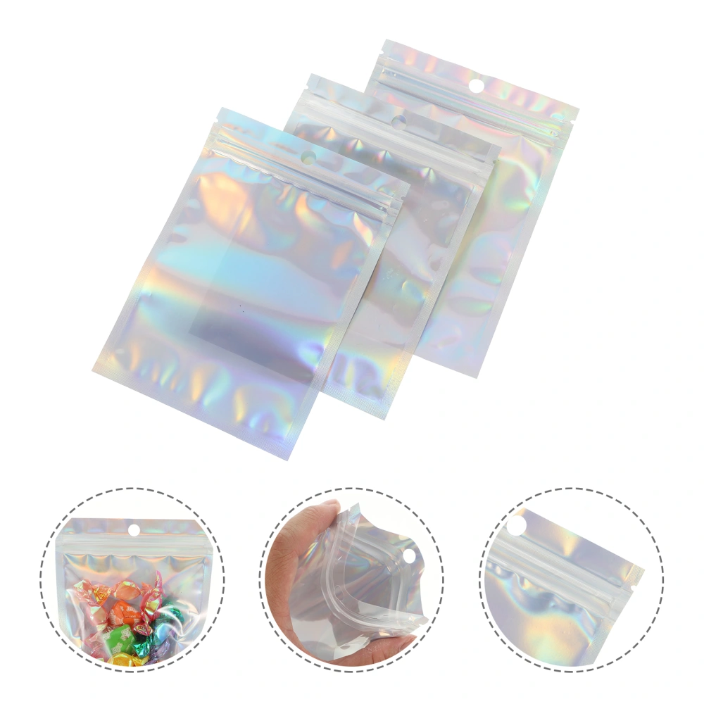 100pcs Storage Bag Resealable Reflective Shiny Self Sealing Plastic Cosmetic Bag