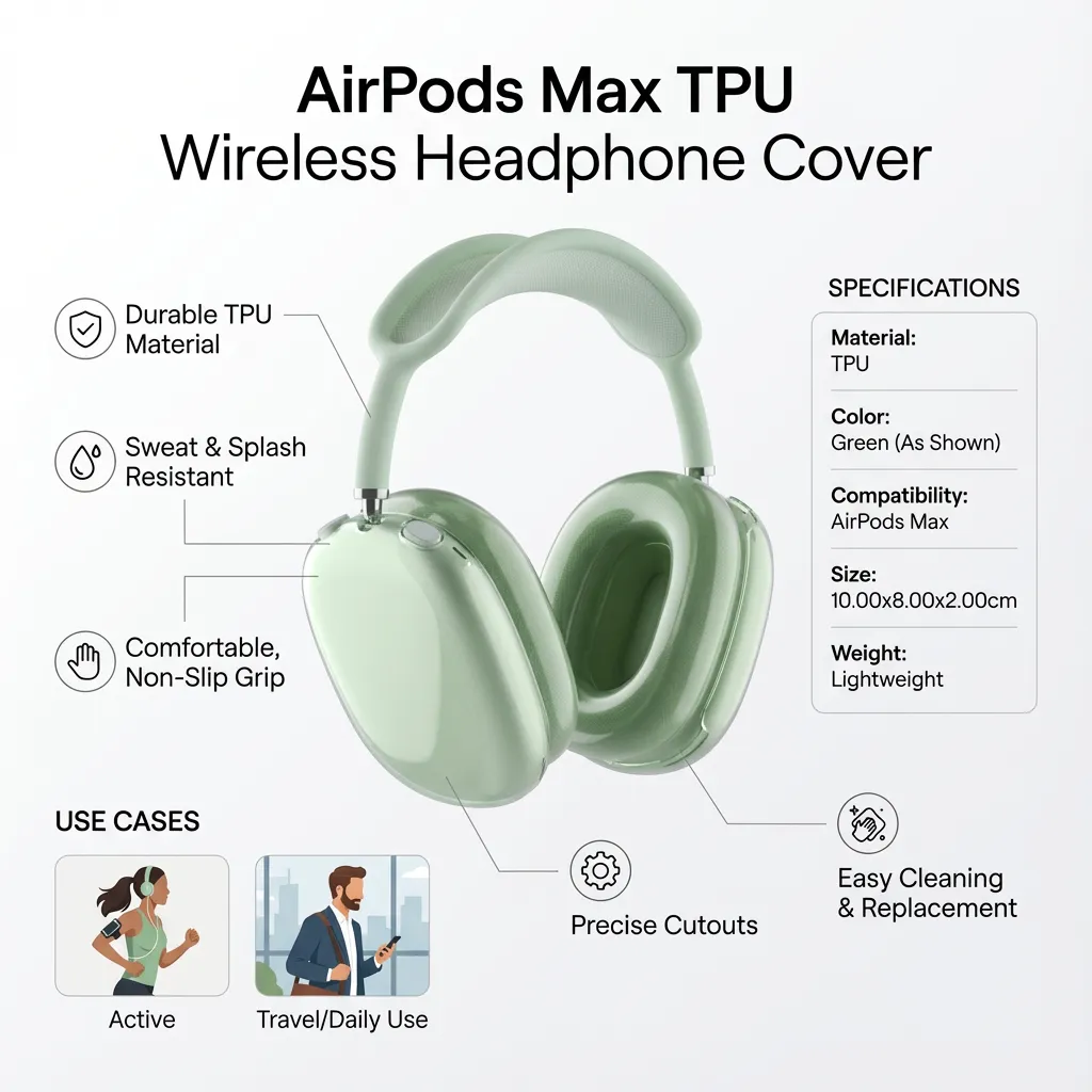 1 Pair Wireless Headphone Cover Compatible For AirPods Max Wireless Earphone Shell