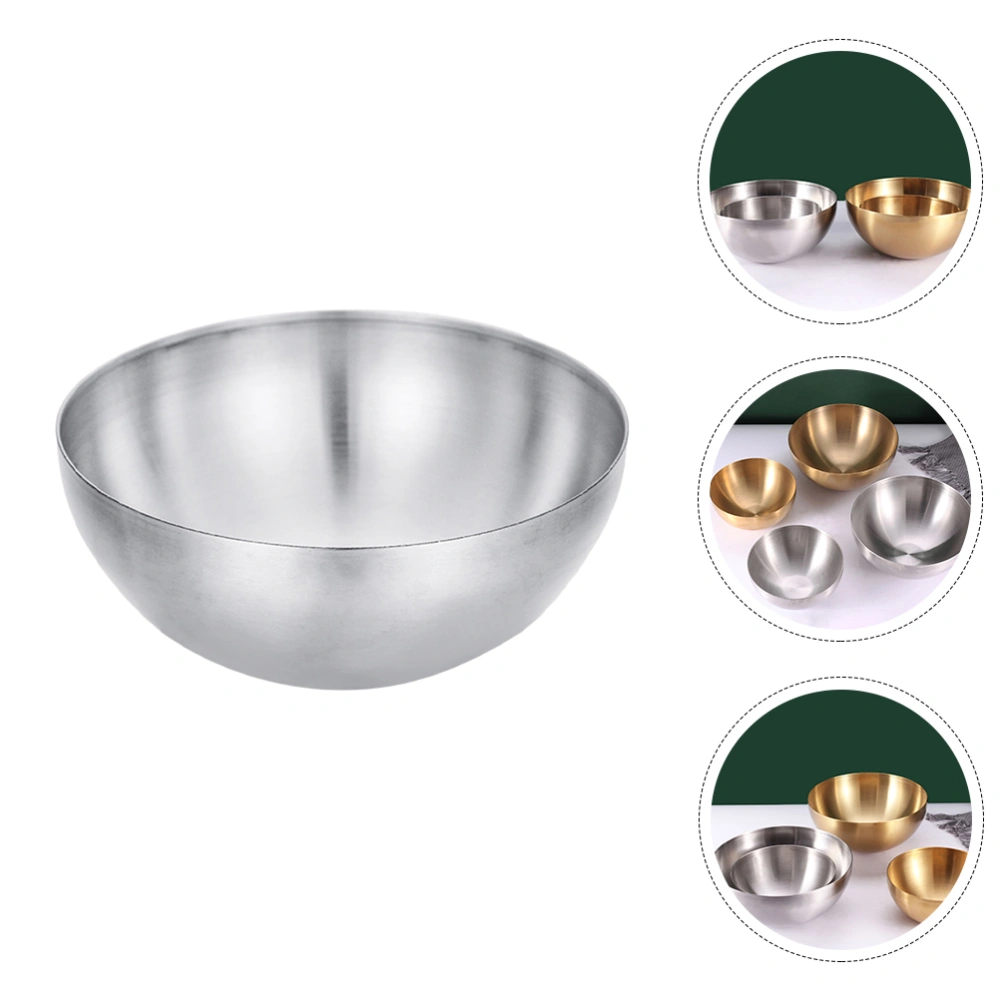 Stainless Steel Bowl Single-layer Salad Bowl Rice Bowl Practical Food Serving Bowl