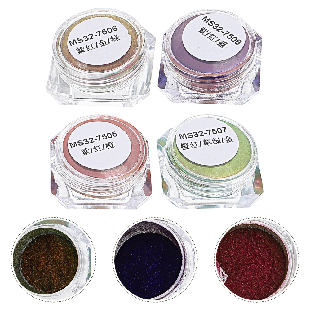 4 Pcs Color Shifting Pigment Epoxy Resin Dye Mica Pigment DIY Crafts Solid Pigment