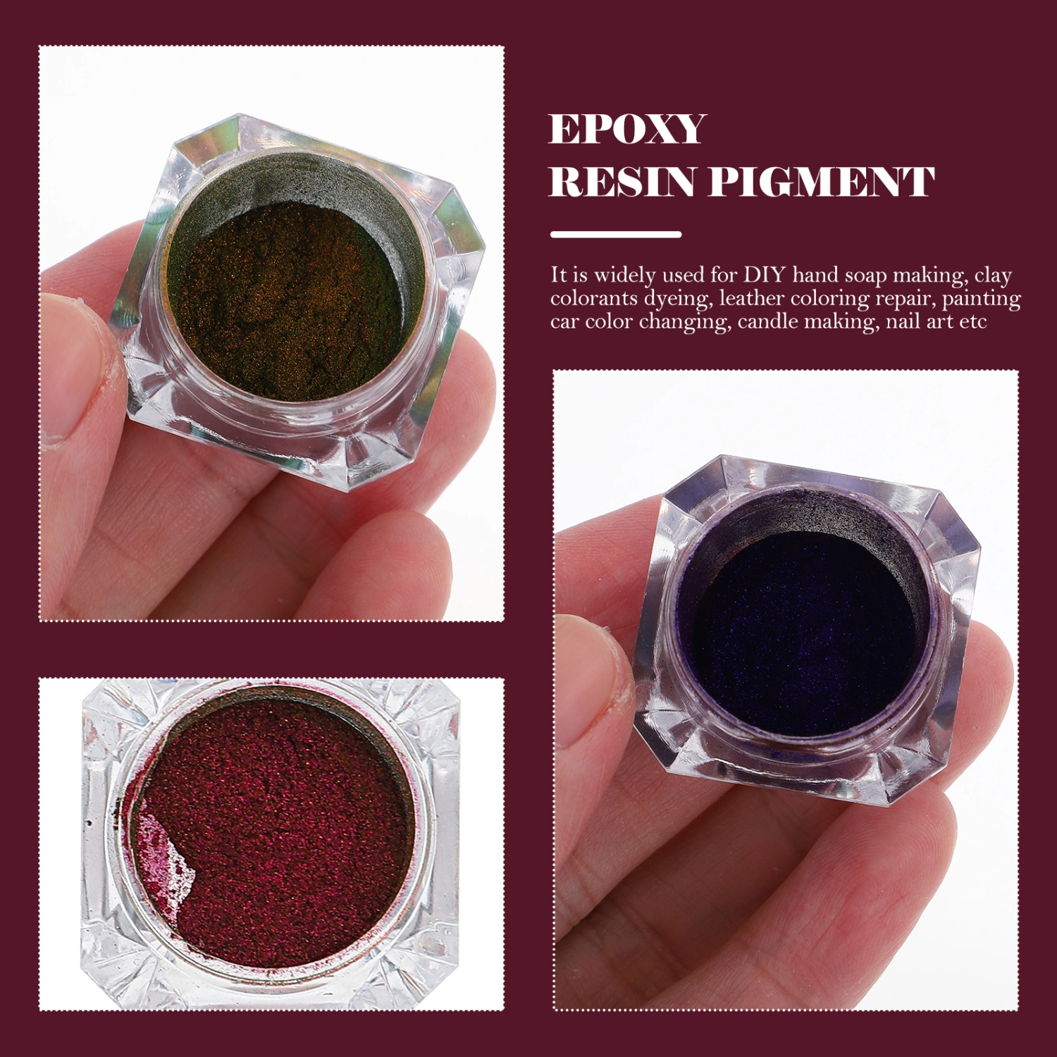 4 Pcs Color Shifting Pigment Epoxy Resin Dye Mica Pigment DIY Crafts Solid Pigment
