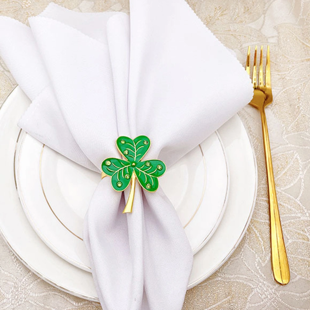 Napkin Buckle Shamrock Napkin Holder for Valentine's Day Dinning Table Setting