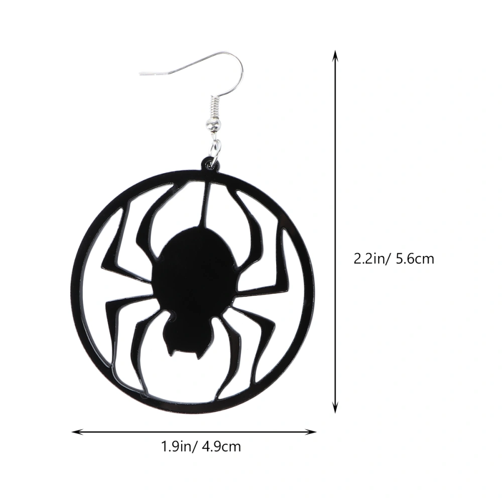 1Pair Exaggerated Halloween Jewelry Decor Acrylic Occident Style Dangler (Black)