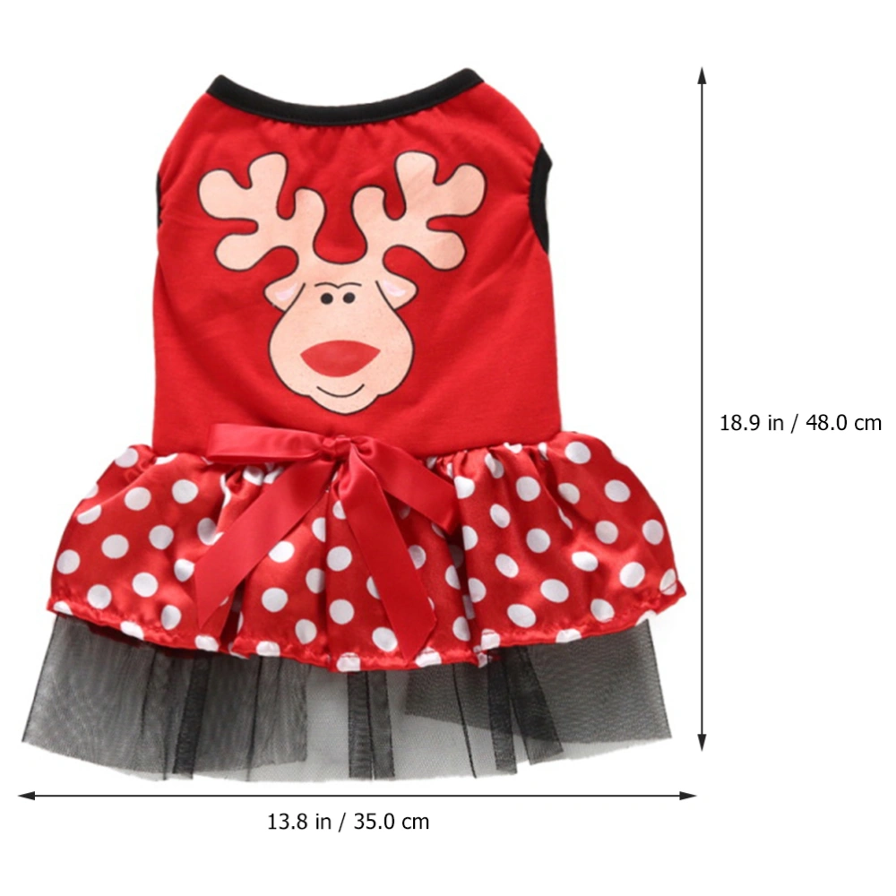 Pet Dress Dog Christmas Dog Elk Skirt Garment Adorable Pet Party Outfit