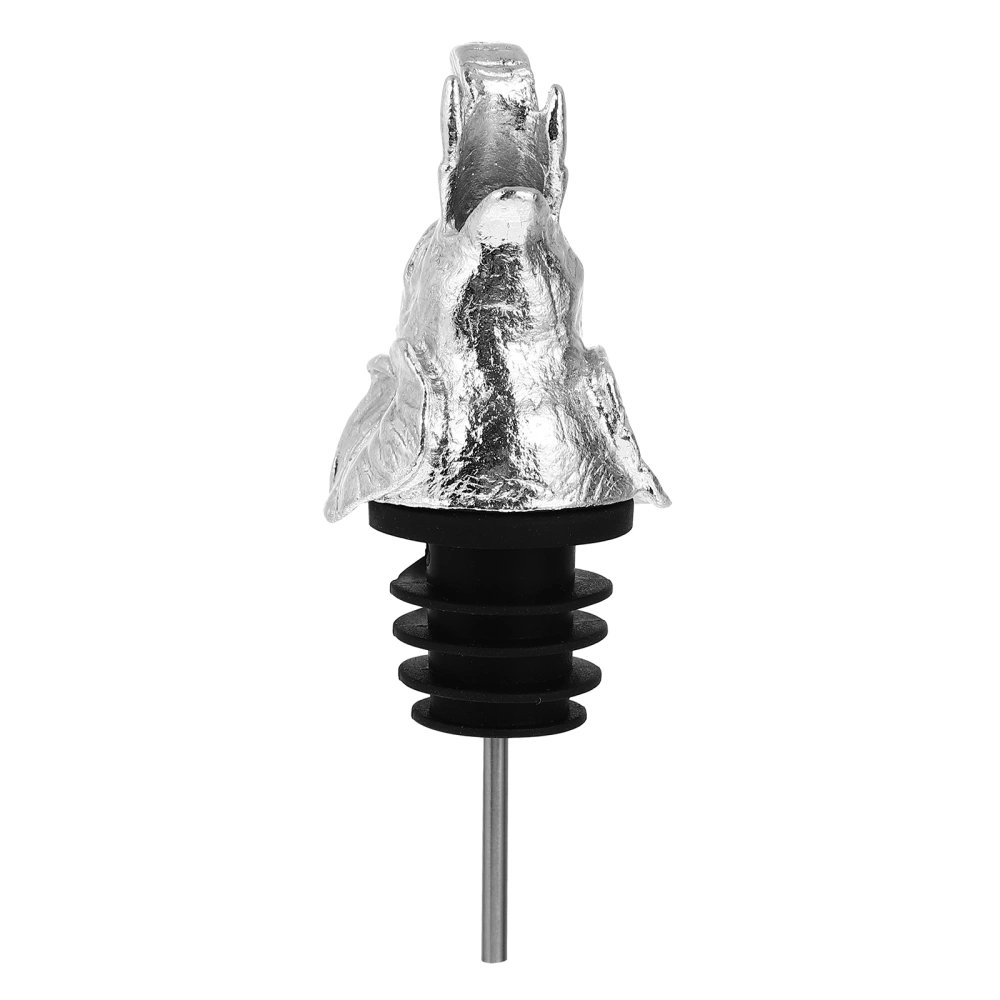 Elephant Head Shaped Wine Pourer Stoppers Creative Wine Bottle Caps Beverage Bottle Stopper for Home Party (Silver)