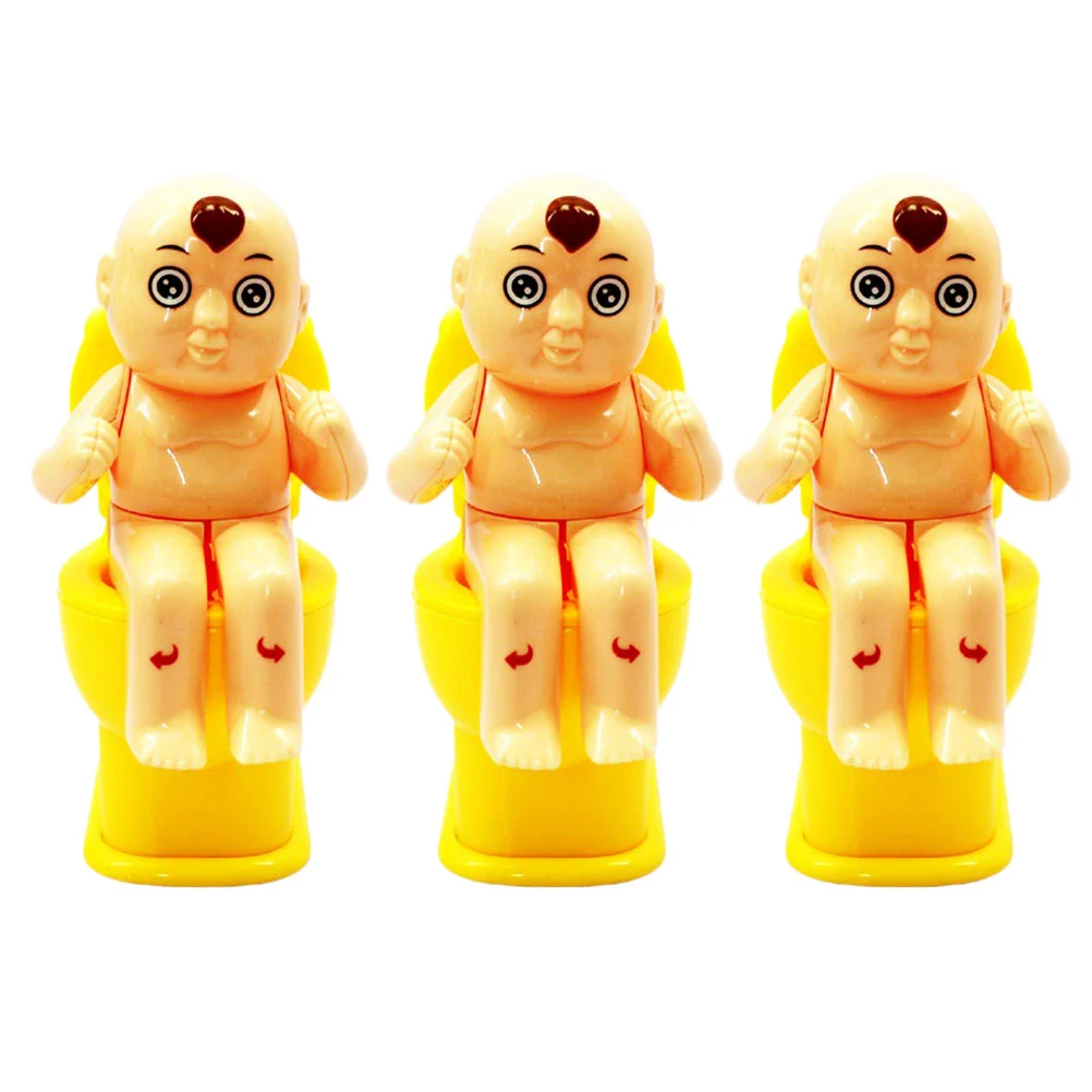 3 Pcs Prank Toys Water Jet People Sit on Closestool Tricky Prank Props Kids PlaythingsSpoof Toy for Children (Random Color)