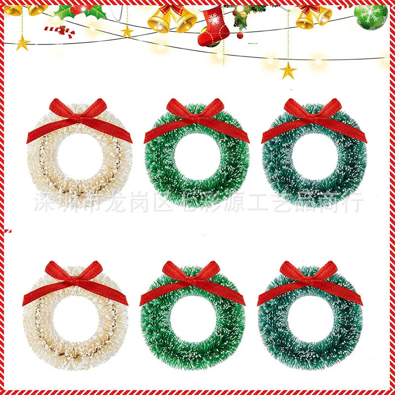 15pcs Mini Christmas Wreaths Decorations Artificial Miniature Wreaths Christmas Tree Wreaths