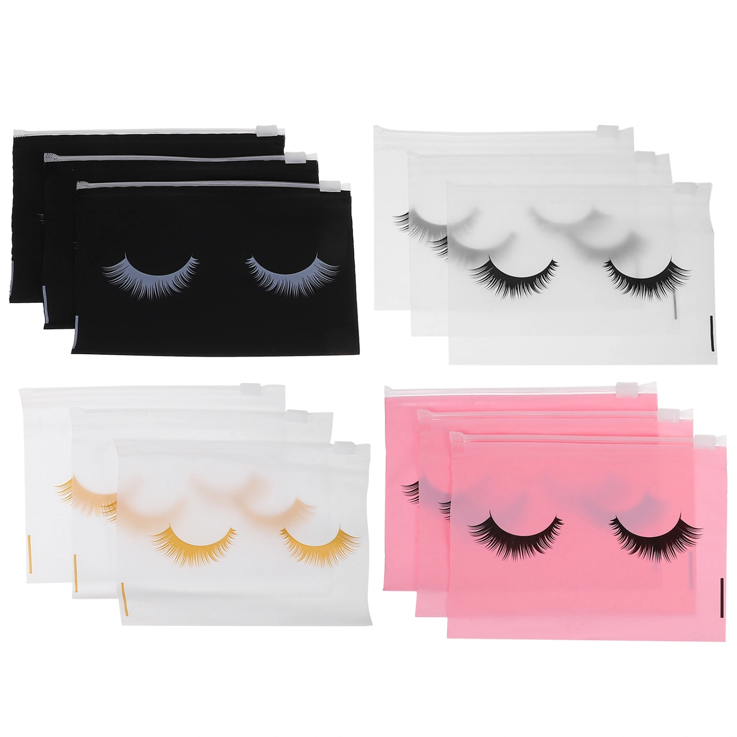 80pcs Lash Bags Zipper Toiletry Bags Portable Travel Bags Travel Makeup Bags