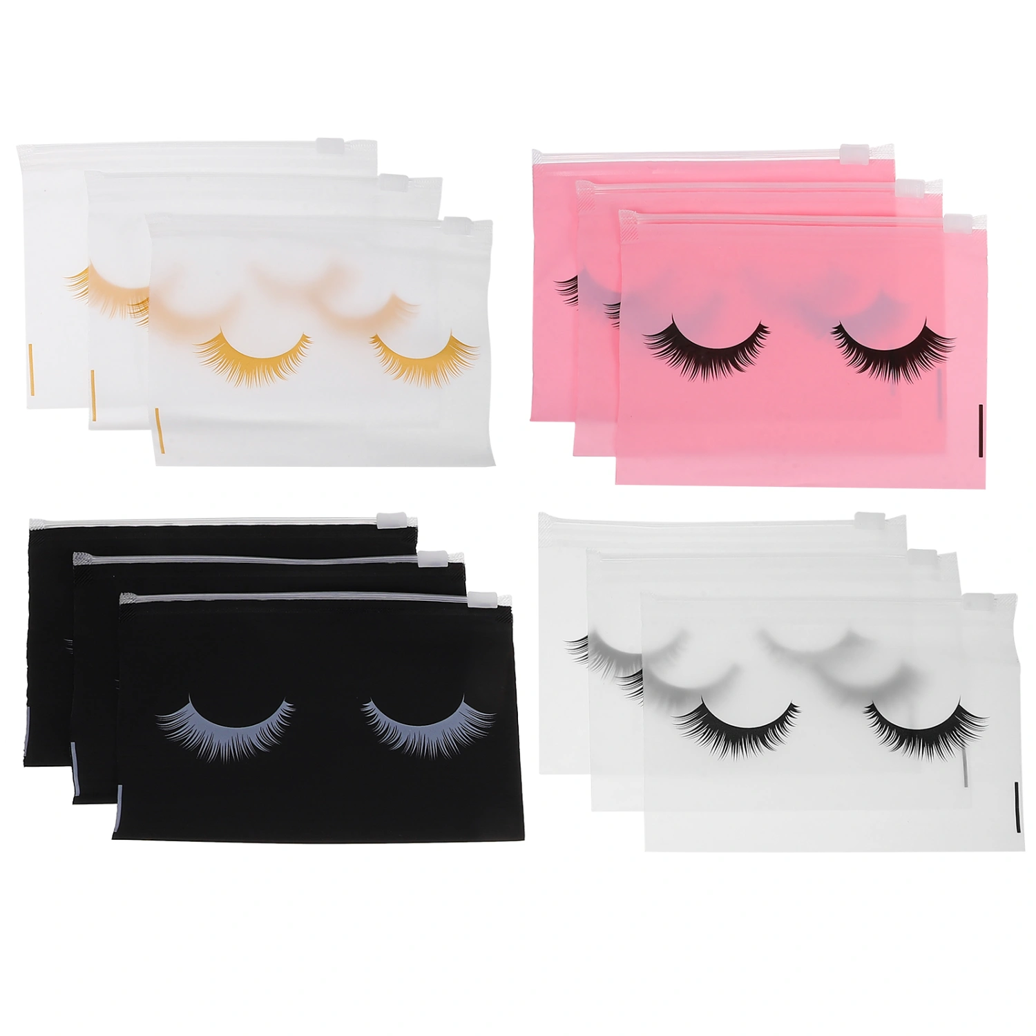 80pcs Lash Bags Zipper Toiletry Bags Portable Travel Bags Travel Makeup Bags