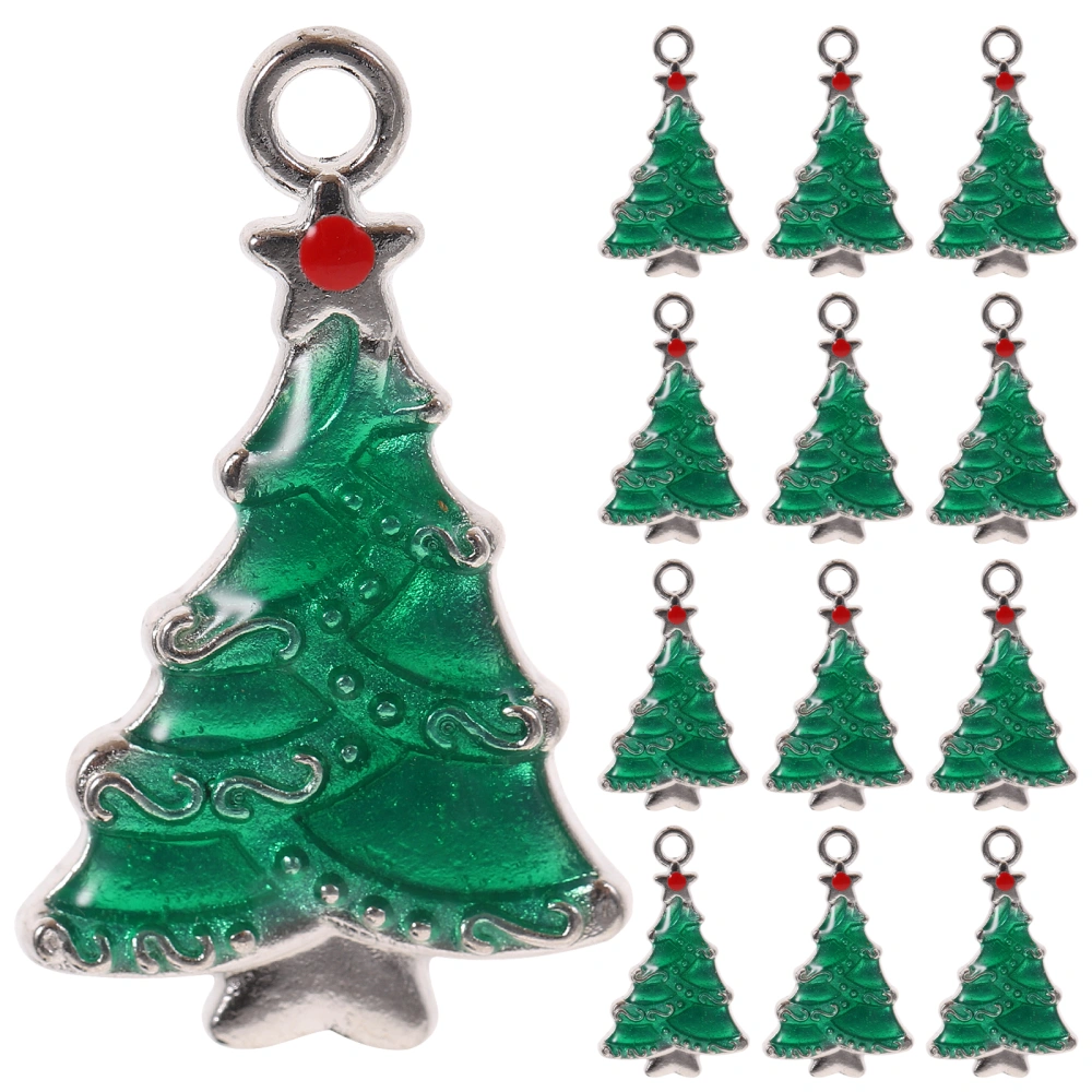 20pcs Alloy Christmas DIY Pendants Christmas Tree Shape Pendants Jewelry Making Accessory for Necklace Bracelet (Green)