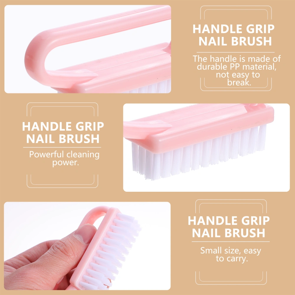 6Pcs Handle Grip Nail Brush Hand Fingernail Scrub Cleaning Brushes Set