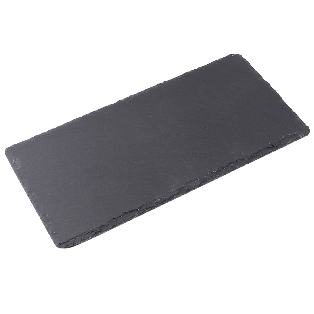 1 Pc Natural Slate Plate Barbecue Tray Restaurant Steak Sushi Display Dish Black Slabstone Barbecue Pan (Rectangle)