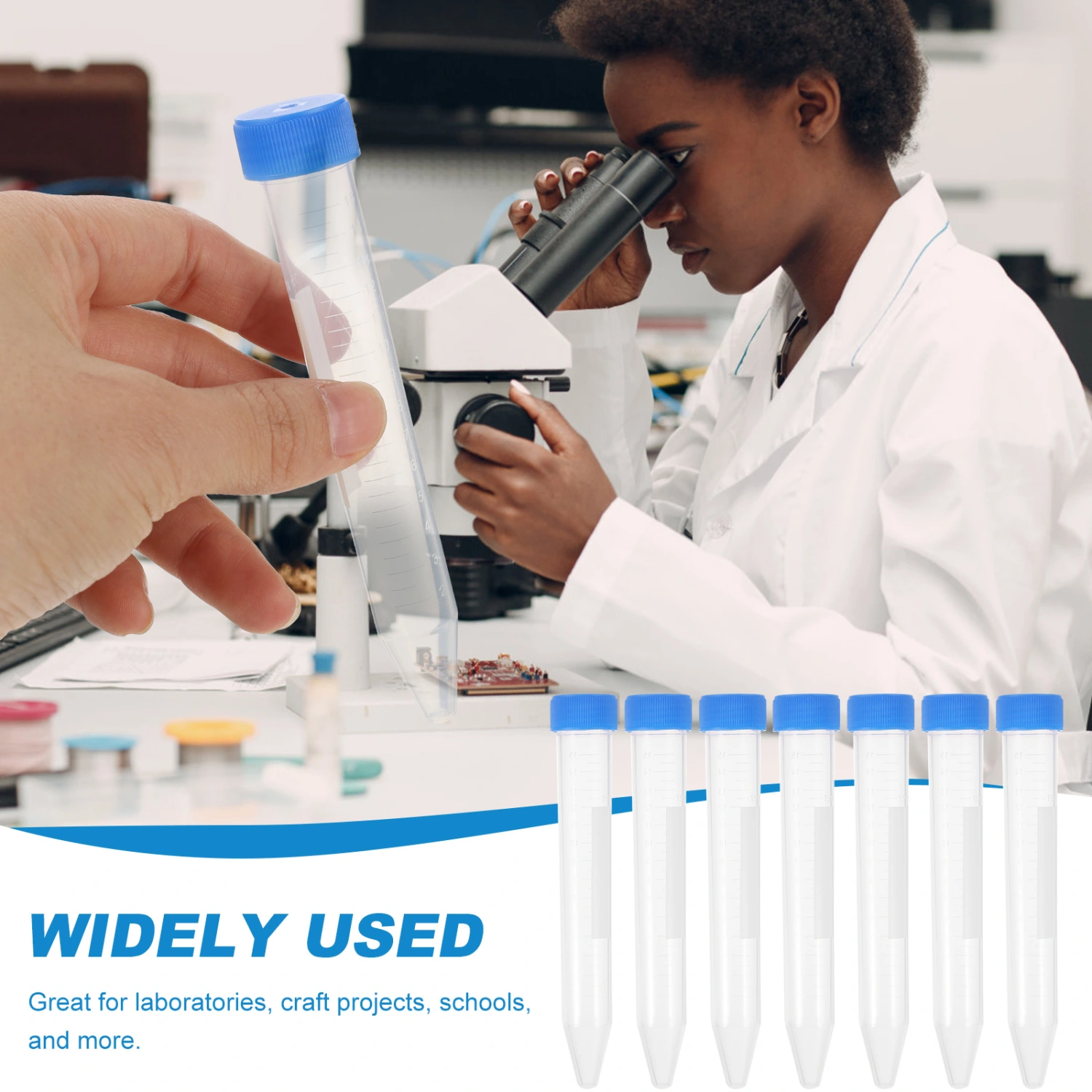 50pcs 15ml Centrifuge Tubes with Screw Scientific Experiment Test Tubes