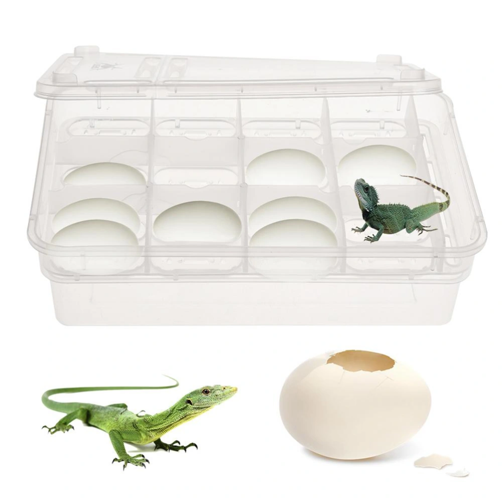 24 Compartments Transparent Breeding Isolation Box Incubator Hatching Boxes for Snakes Turtle Gecko Lizard Pets