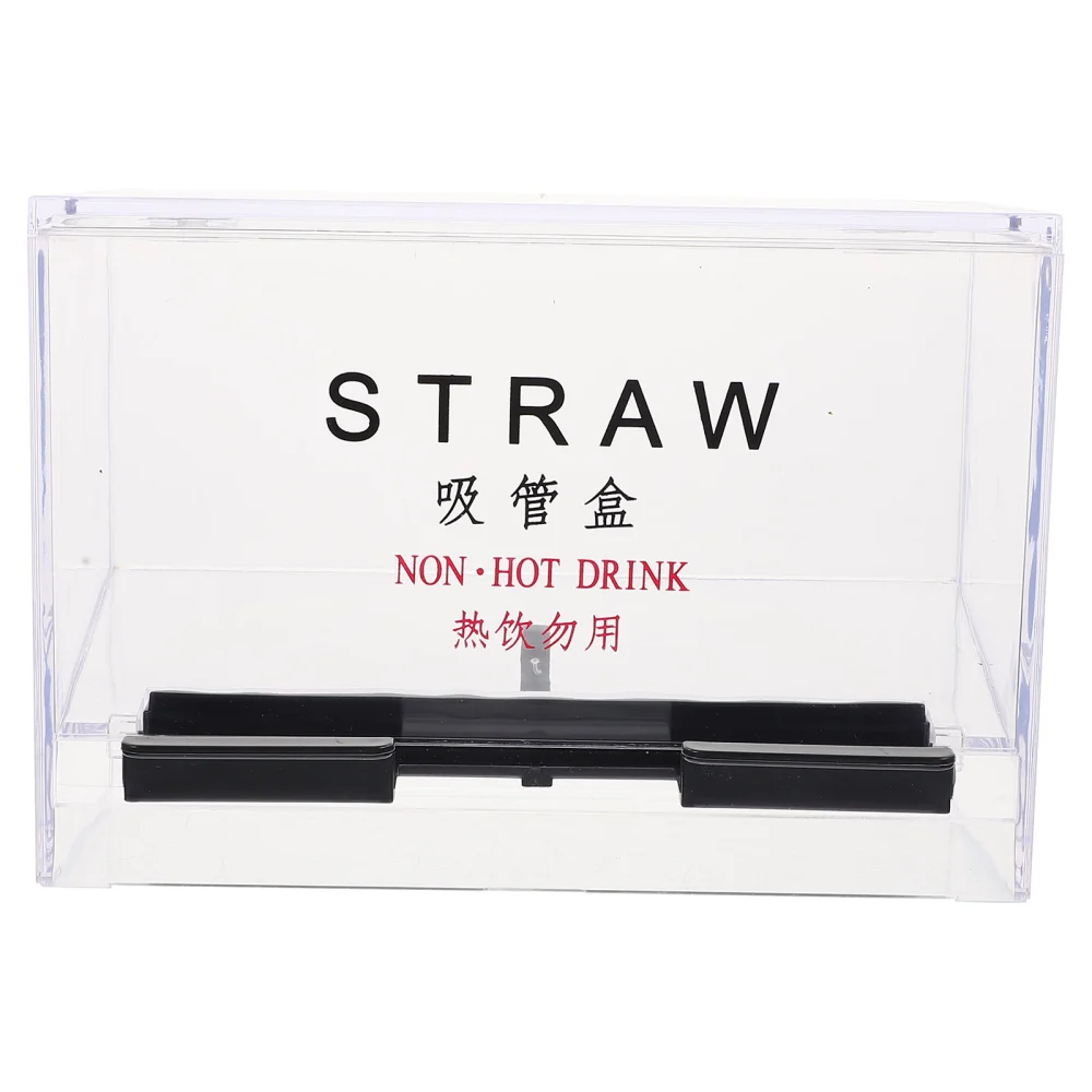 Clear Straw Dispenser Bulk Acrylic Drinking Straw Box Straw Storage Case