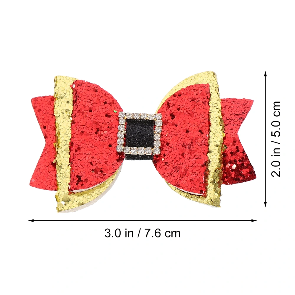 3pcs Pretty Bow Hair Clip Xmas Hair Clip Girls Barrette Christmas Hair Clips