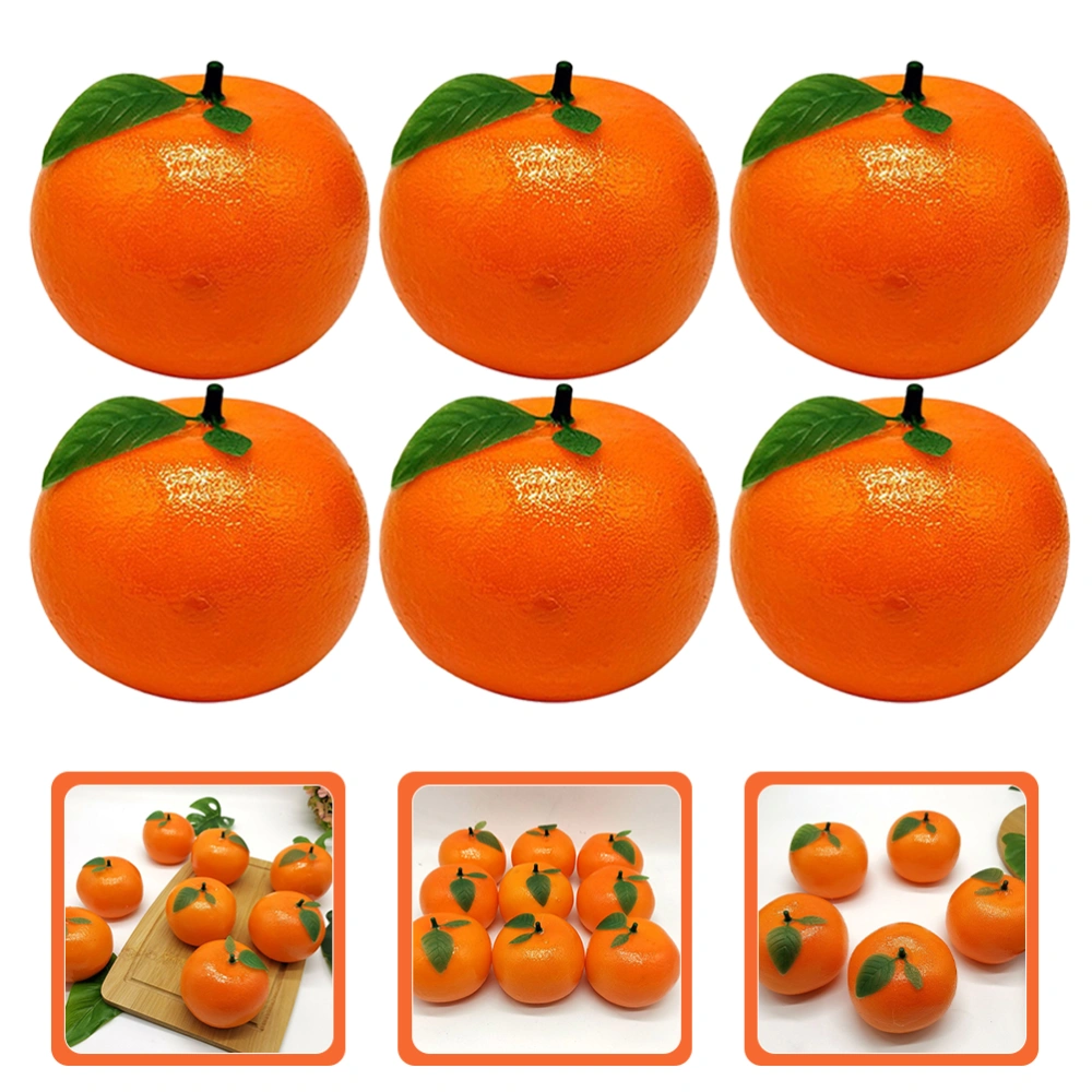 6pcs Fake Oranges Artificial Oranges Simulation Foams Orange Fake Fruit Photo Props