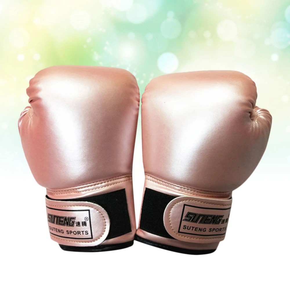 1 Pair Children Boxing Gloves Pearly Lustre Pure Color Boxing Gloves Sponge Forming Liner Boxing Gloves Stylish Boxing Sandbag Gloves for Kids Wearing Pink