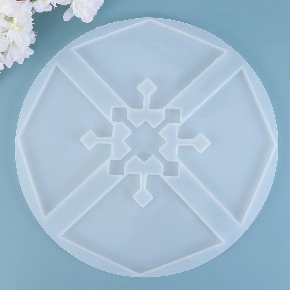 1PC Wavy Coasters DIY Mold Rippled Mirror Silicone Mold DIY Crystal Epoxy Mould for Cup Mat Home Store(White)