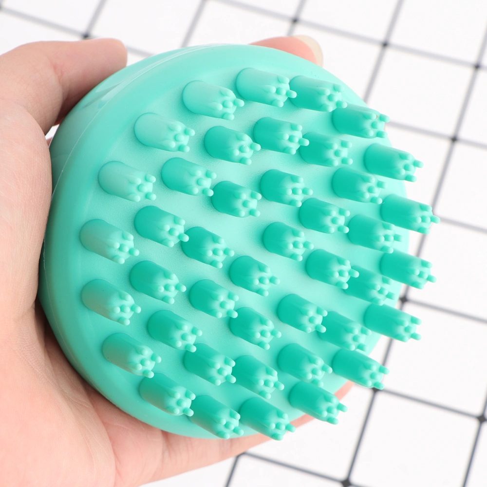 1pc Meridian Brush Handheld Massage Brush Silicone Brush Professional Shampoo and Massage Scalp Comb for Salon Home Barber Shop (Green)