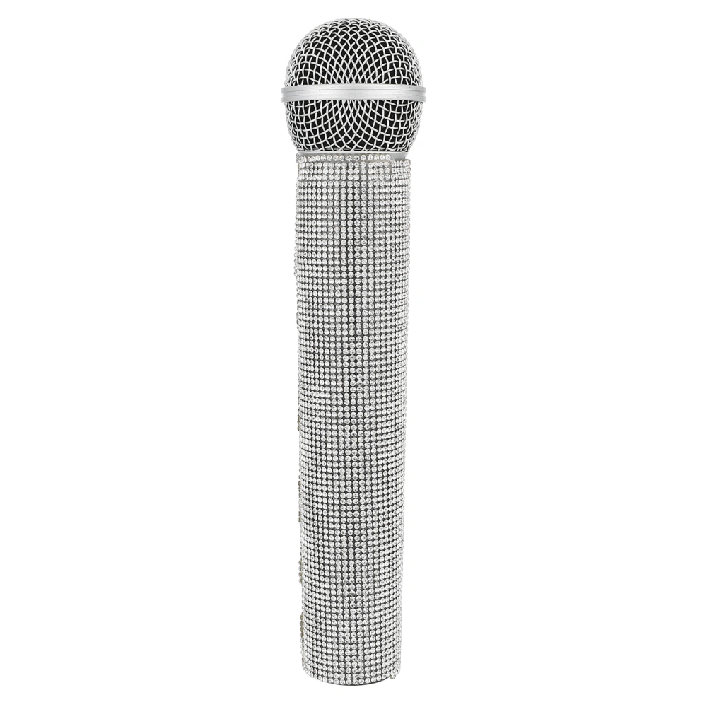 Artificial Diamond-studded Microphone Toy Fake Microphone Performing Prop