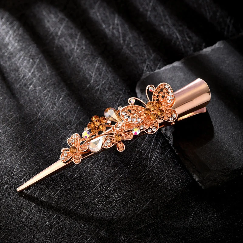 Hair Clip Women Rhinestone Hair Clip Decorative Butterfly Hair Accessory Women Barrette