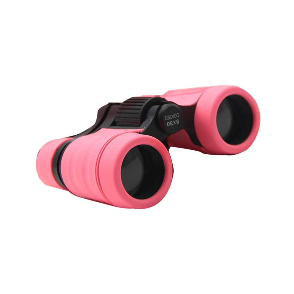 Focal Adjustable Children Binoculars Telescope Binoculars Toy Game Props Birthday Present for Entertaining Bird Watching (Pink)