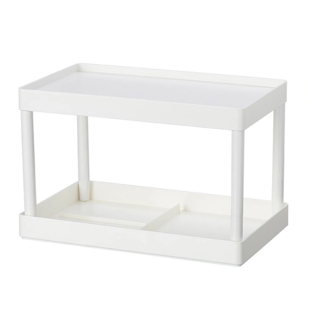 Creative Double-layer Cosmetics Storage Rack Desktop Sundries Organizer (White)