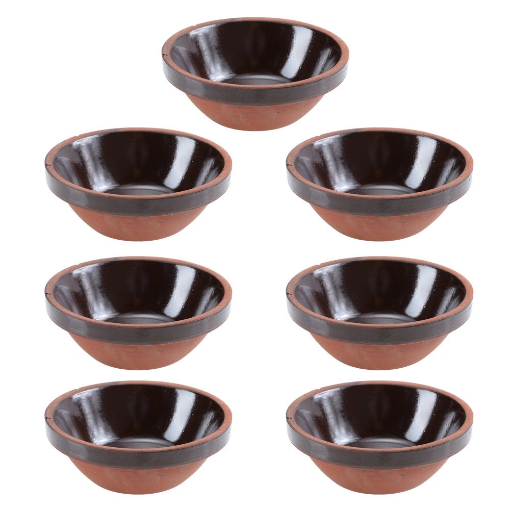 7pcs Earthenware Bowls Steamed Egg Bowl Ceramic Soup Bowl Household Tableware