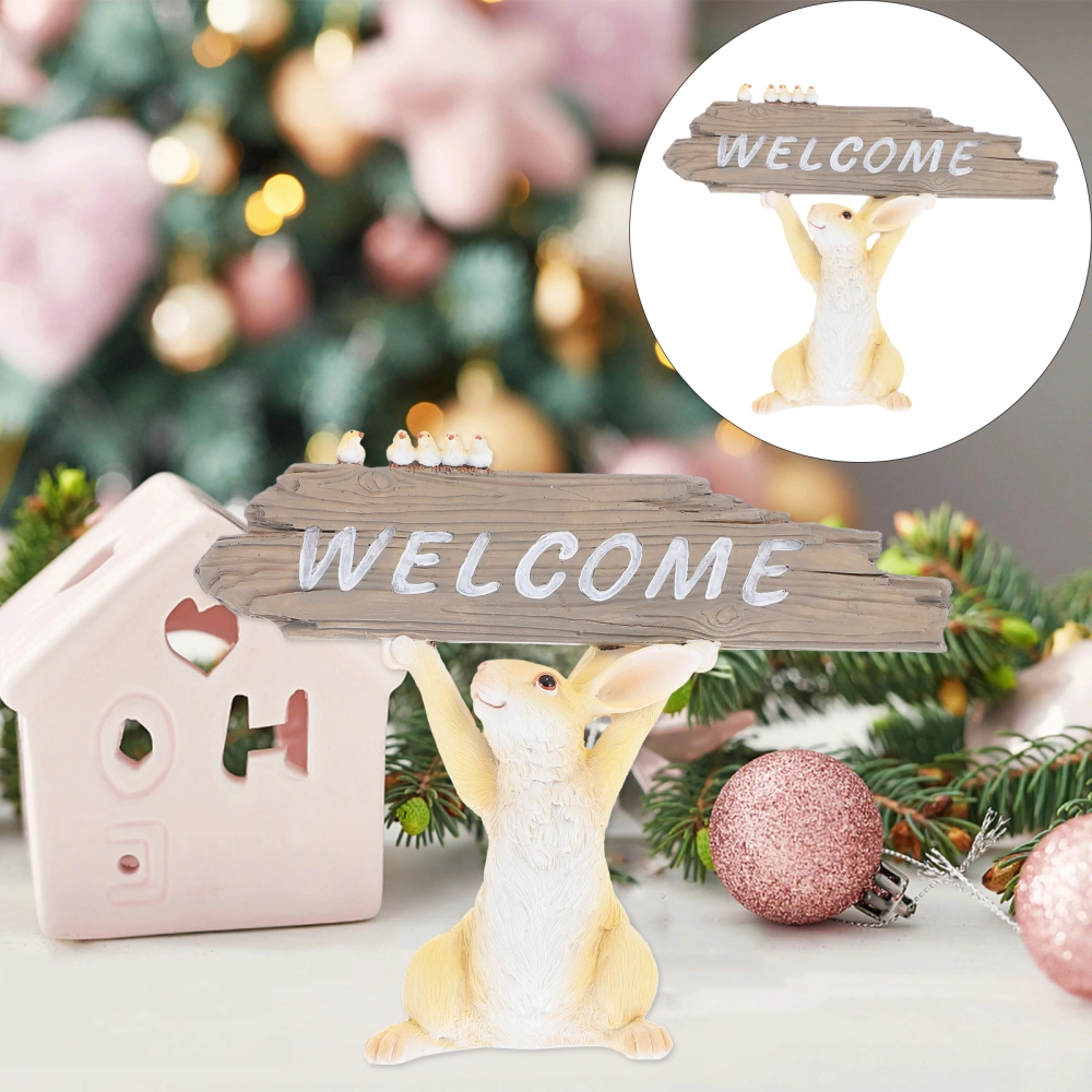 Garden Welcome Sign Creative Rabbit Animal Resin Garden Rabbit Ornament