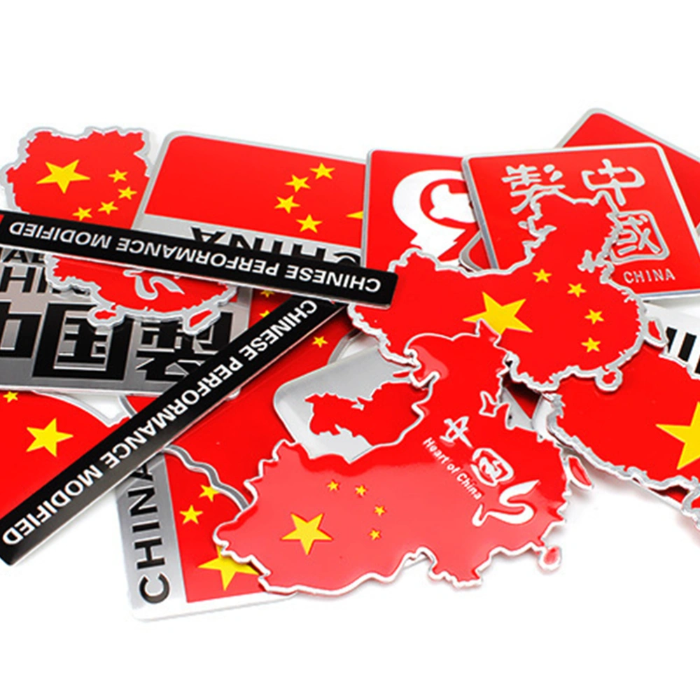 CHINA Flag Car Sticker Metal Car Label Refit Sticker Creative Automobile Decal for Covering Scratch