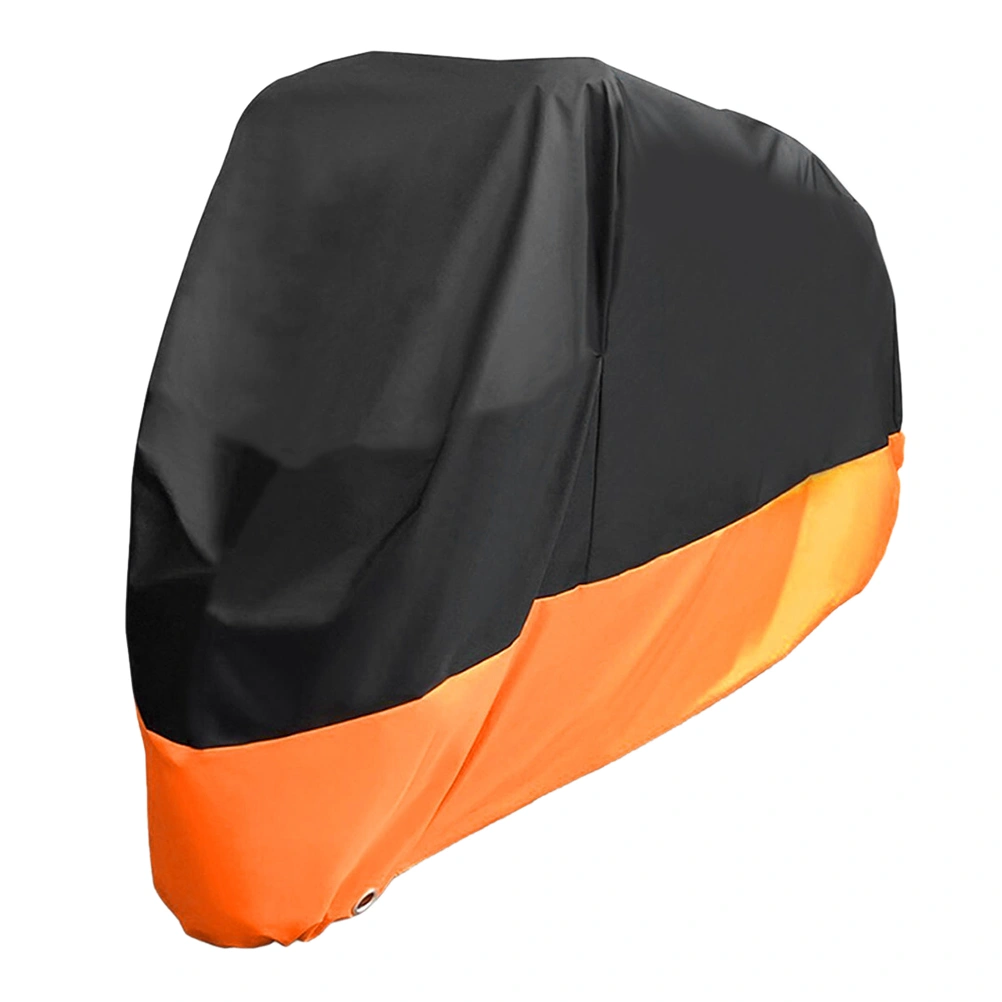 Universal Outdoor Motorcycle Motorbike ATV Scooter Dustproof Waterproof Sun Block Protective Cover Rain Cover Protector - Size L (Black and Orange)