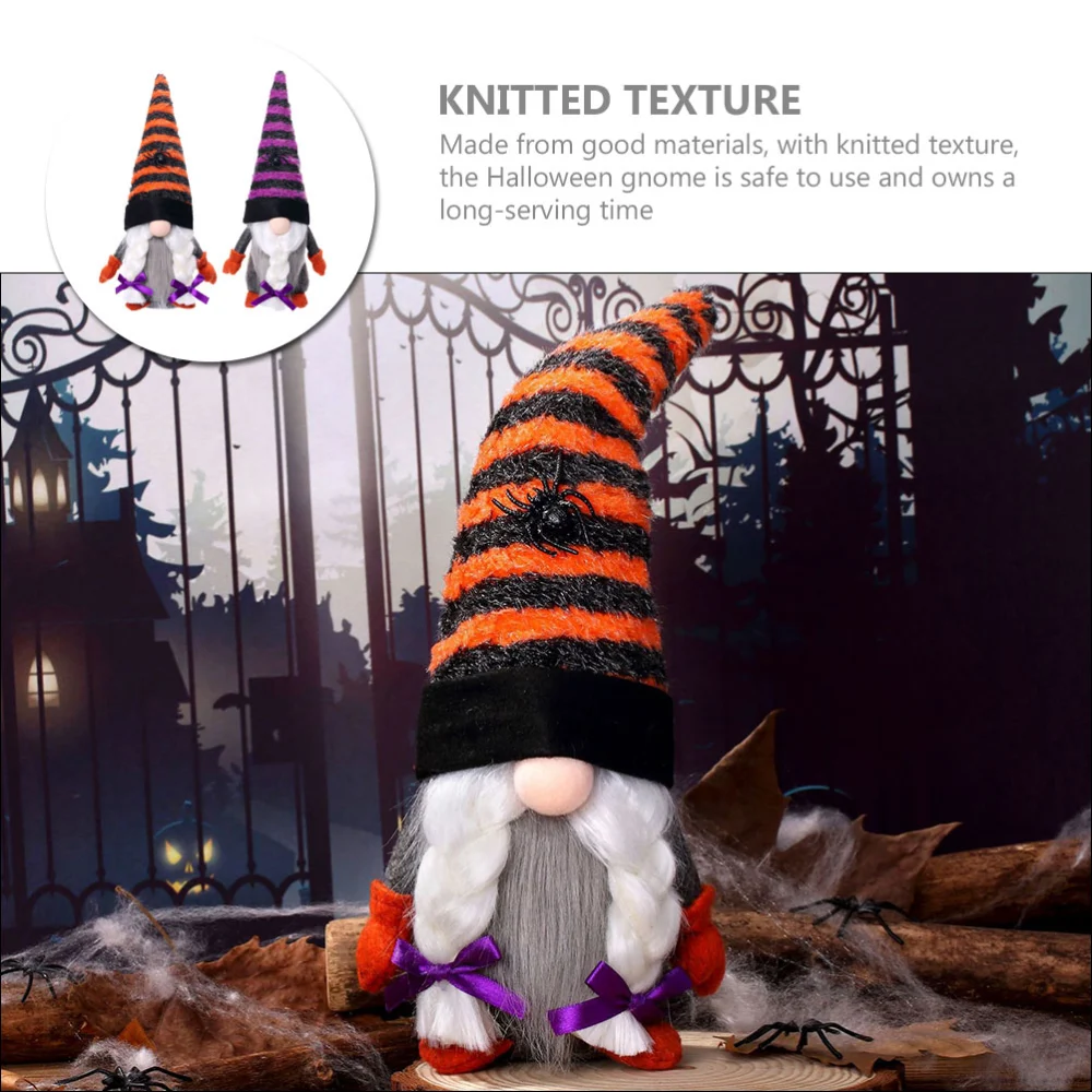 2pcs Halloween Gnome Doll Desktop Decor Gnome Halloween Gnome Fabric Gnome Ornament