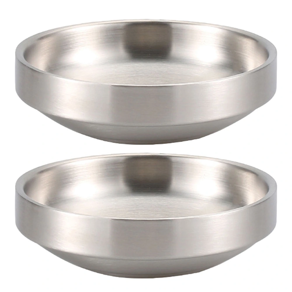 2pcs Stainless Steel Korean Kimchi Dishes Seasoning Plates for Home Kitchen Gadgets