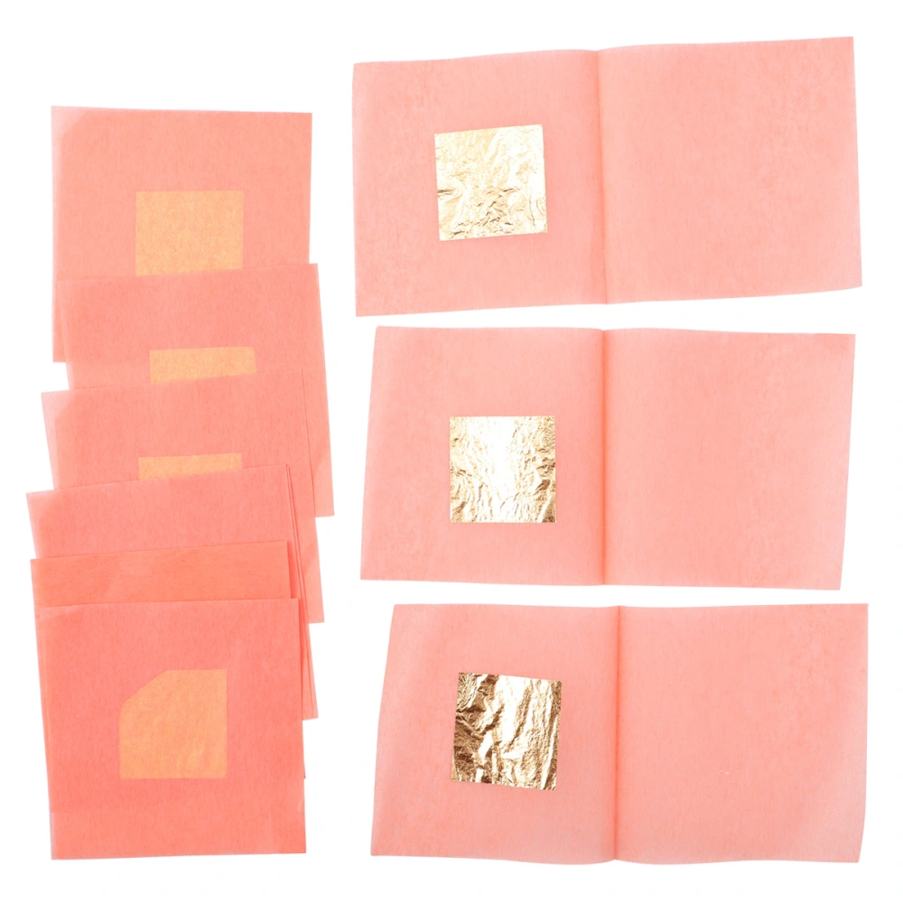 10pcs Deliacte Paper Decor Creative Pure Gold Foil Paper Edible Gold Foil DIY Gold Foil Paper for Paint Arts Makeup Crafting (2.5x2.5cm)