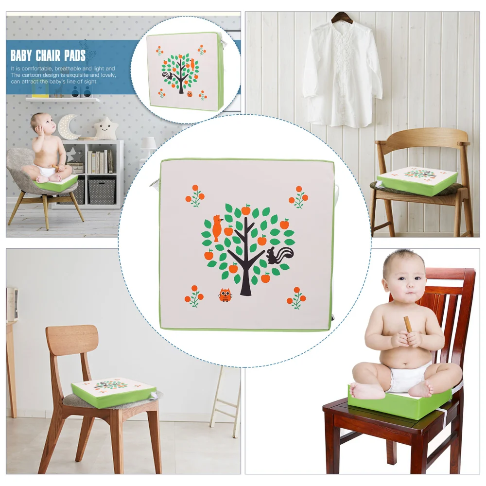 1Pc Chair Increasing Cushion Adjustable Children Chair Pad Tree Pattern Seat Pad