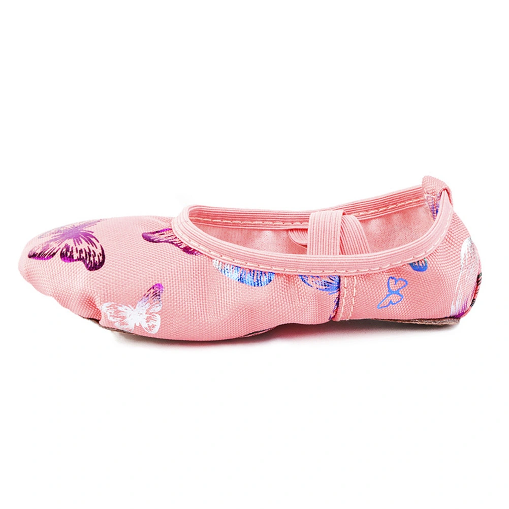 Kids Sole Ballet Dance Shoes Printing Ballet Slippers Dance Gymnastics Yoga Shoes - Size 24(Random Pattern Position)