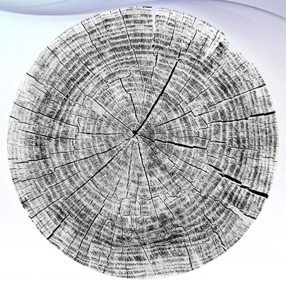 Imitation Tree Rings Pattern Floor Sticker Tile Sticker Round Floor Ornament Waterproof Non-slip Decals Self Adhesive Wall Decal 