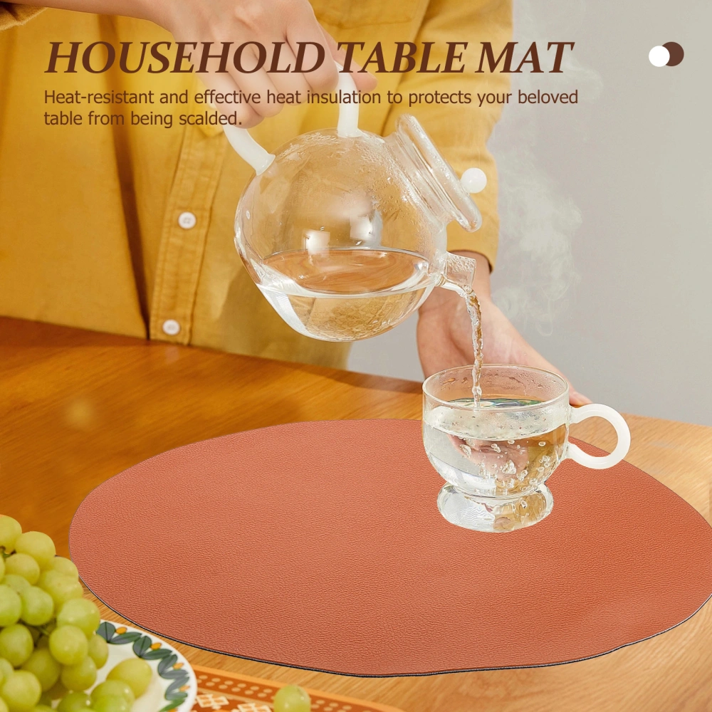 Household Place Mat Insulation Placemat Food Bowl Mat PU Place Mat Round Shape Placemat