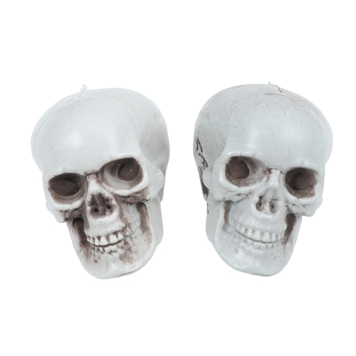 2pcs Halloween Scary Simulation Skull Decor Mini Plastic Skull Skeleton Props for Bar Haunted House Roombreak Party