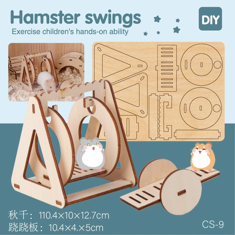 2pcs Diy Assembly Hamster Swing and Seesaw Toy DIY Swing and Chinchilla Seesaw