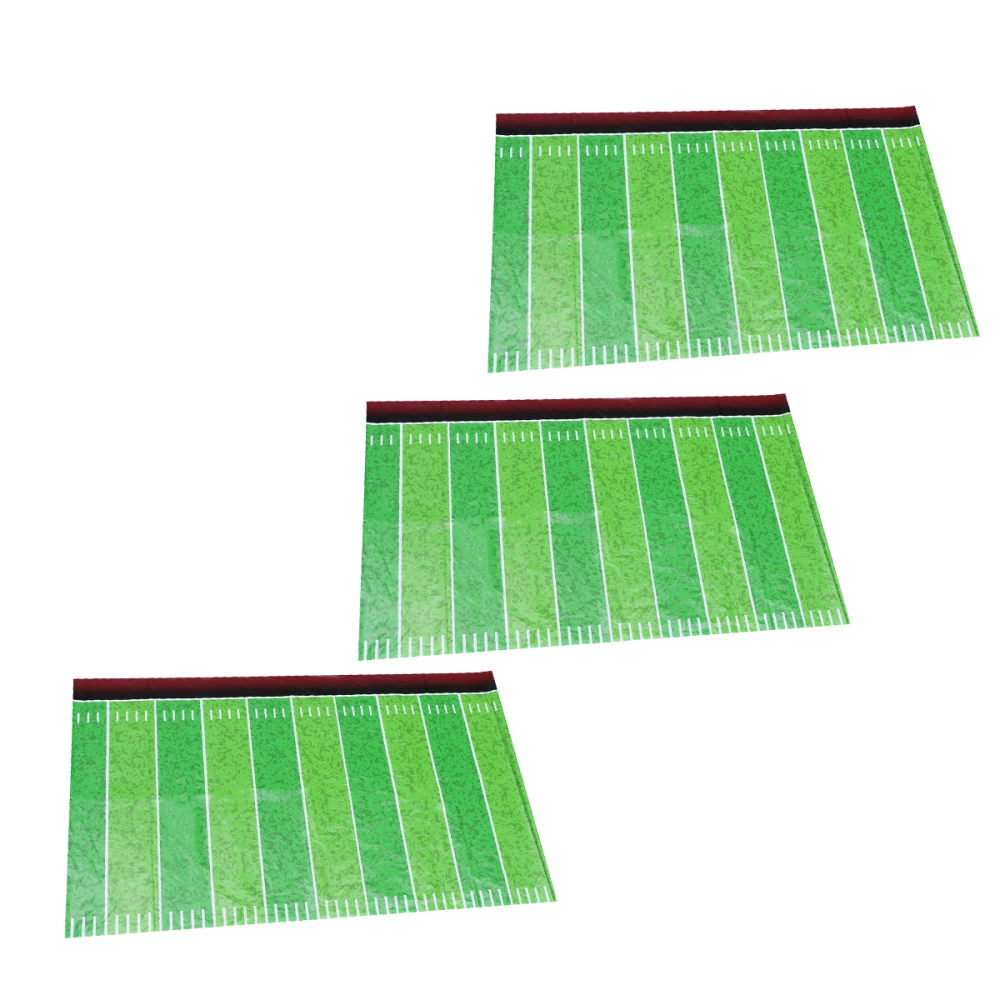 3 Pcs Disposable Tablecloths Rugby Style Pattern Decoration Party Props PE Plastic Table Cover Dinner Theme Parties Supplies