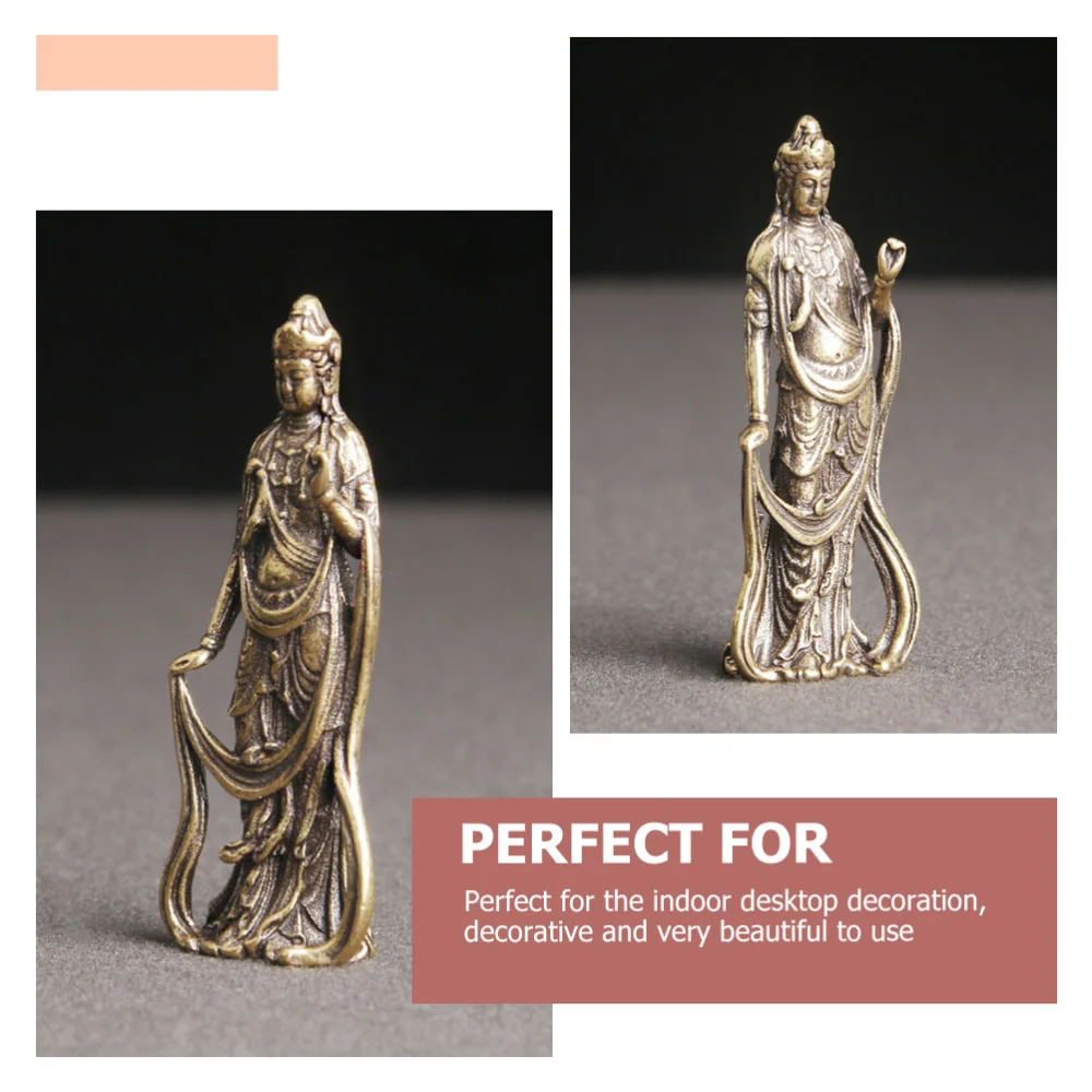 Brass Bodhisattva Desktop Ornament Brass Craft Bodhisattva Statue Brass Decor