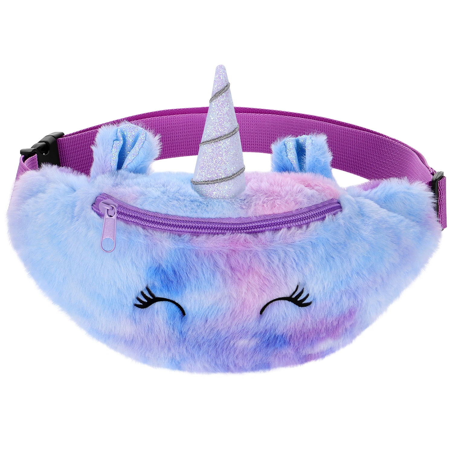 VALICLUD Violet Plush Crossbody Bag Fashion Cartoon Unicorn Waist Pack Chest Bag Delicate Girls Waist Bag