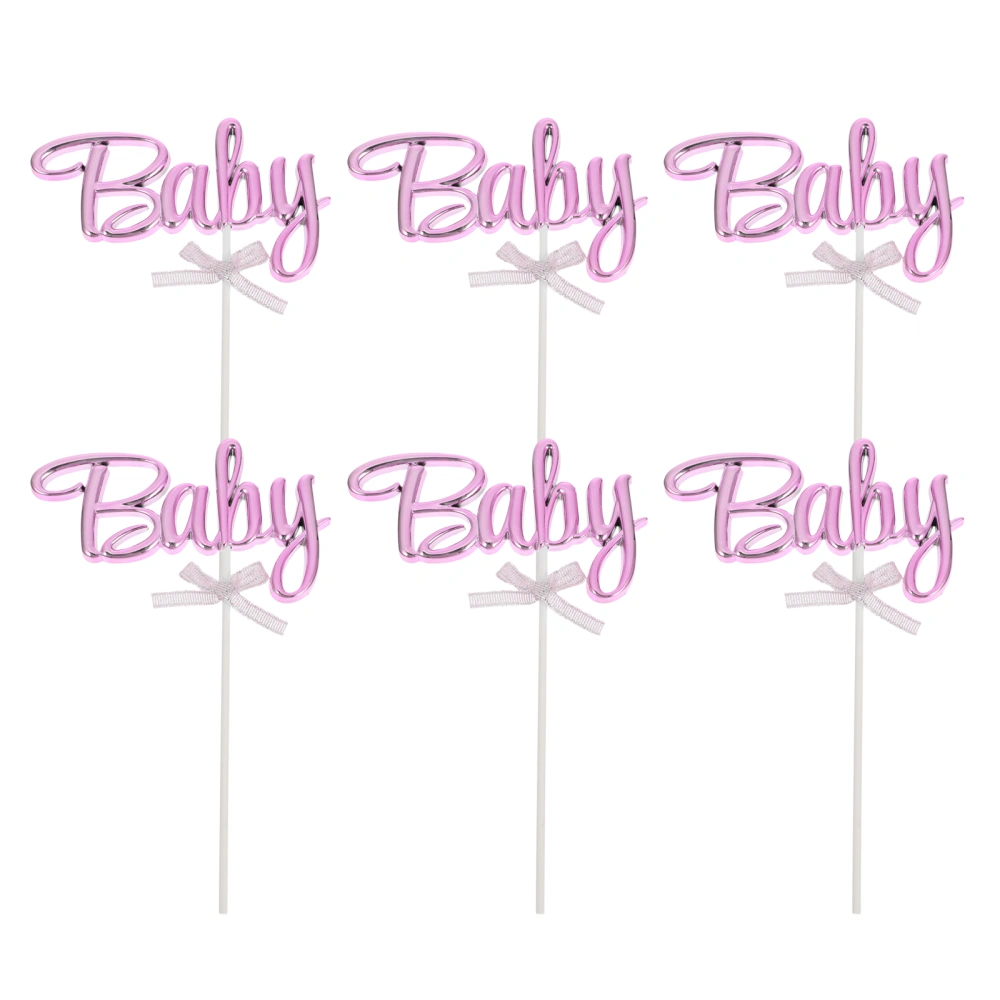 6Pcs Baby Birthday Party Cake Topper Insert Cards Decoration Ornament Great Gift