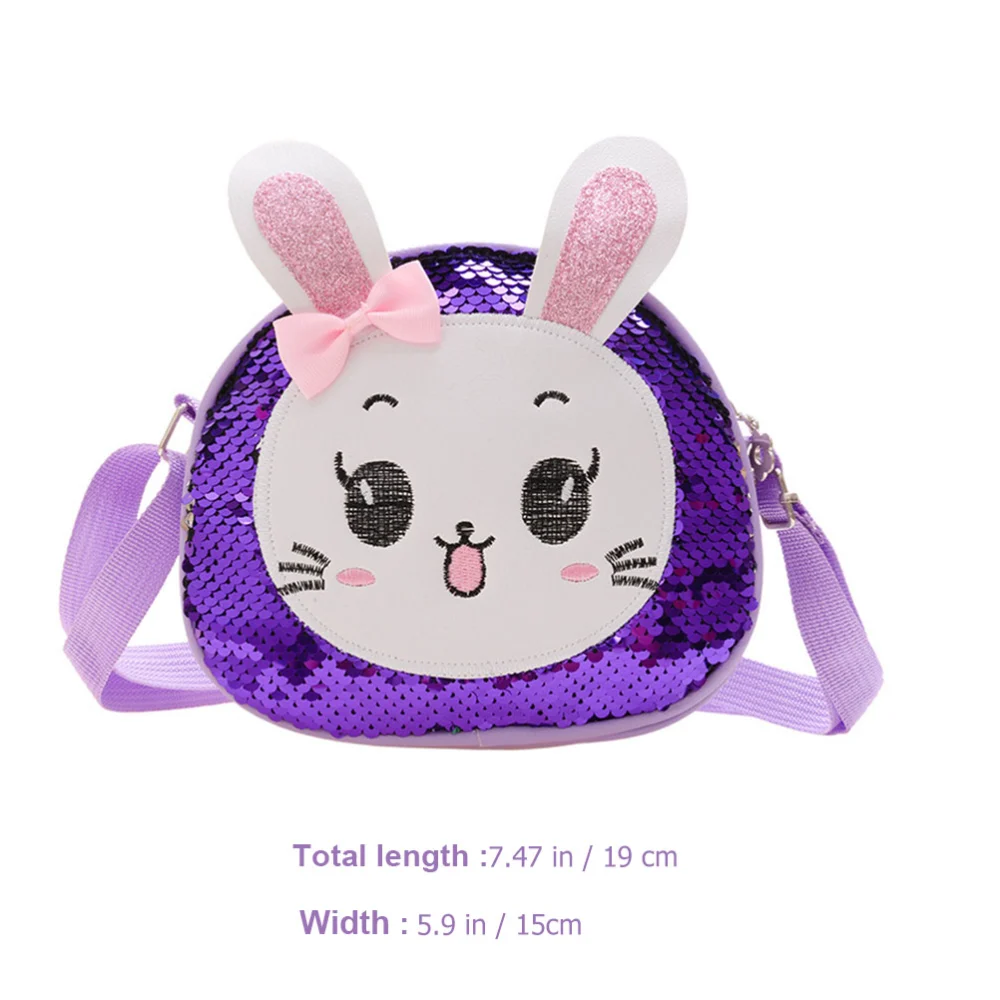 Children Sequins Bag Rabbit Single Shoulder Bag Cross Body Bag Cross Body Pouch