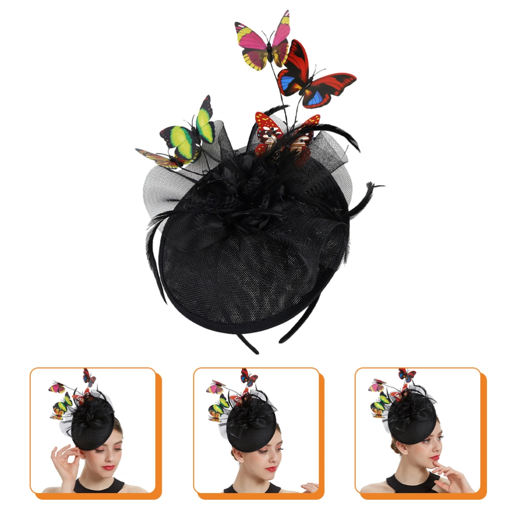 Butterflies Fascinator Hat Tea Party Wedding Bridal Hair Accessory for Women Girls