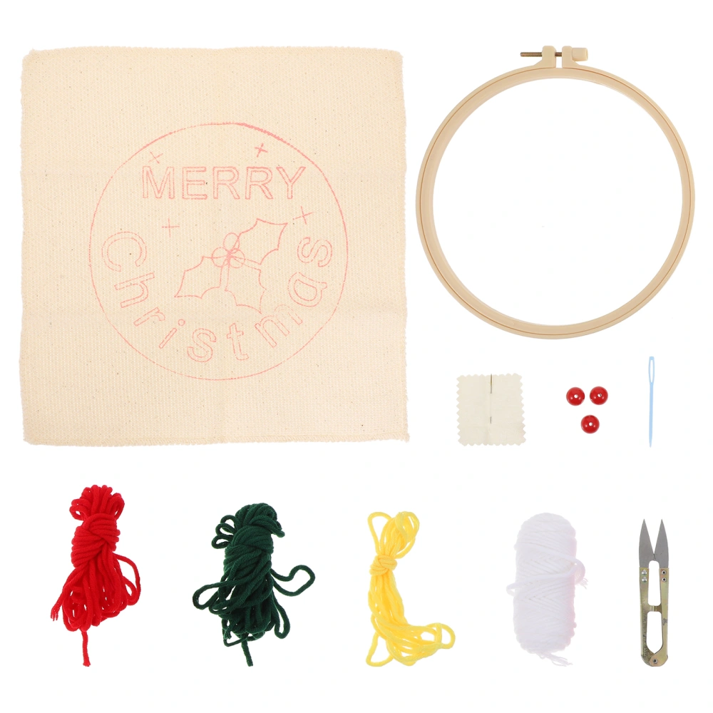 1 Set Christmas DIY Needlework Wool Punch Needle Adorable Poke Embroidery Kit